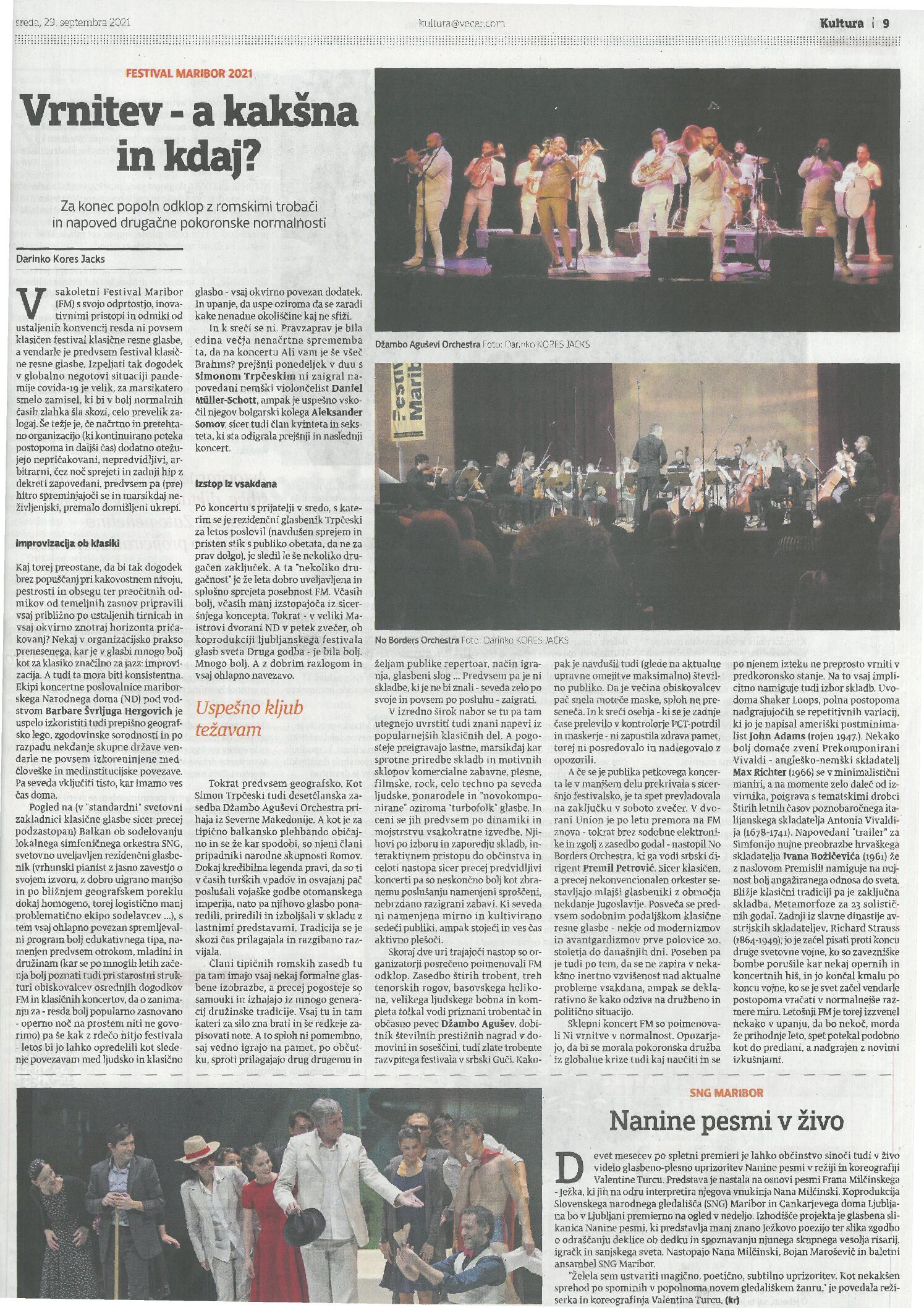 kritika   FM2021 Ni vrnitve v normalnost in festival   Večer, 29. 9. 2021 ORIG KM_C454e-20210929105419