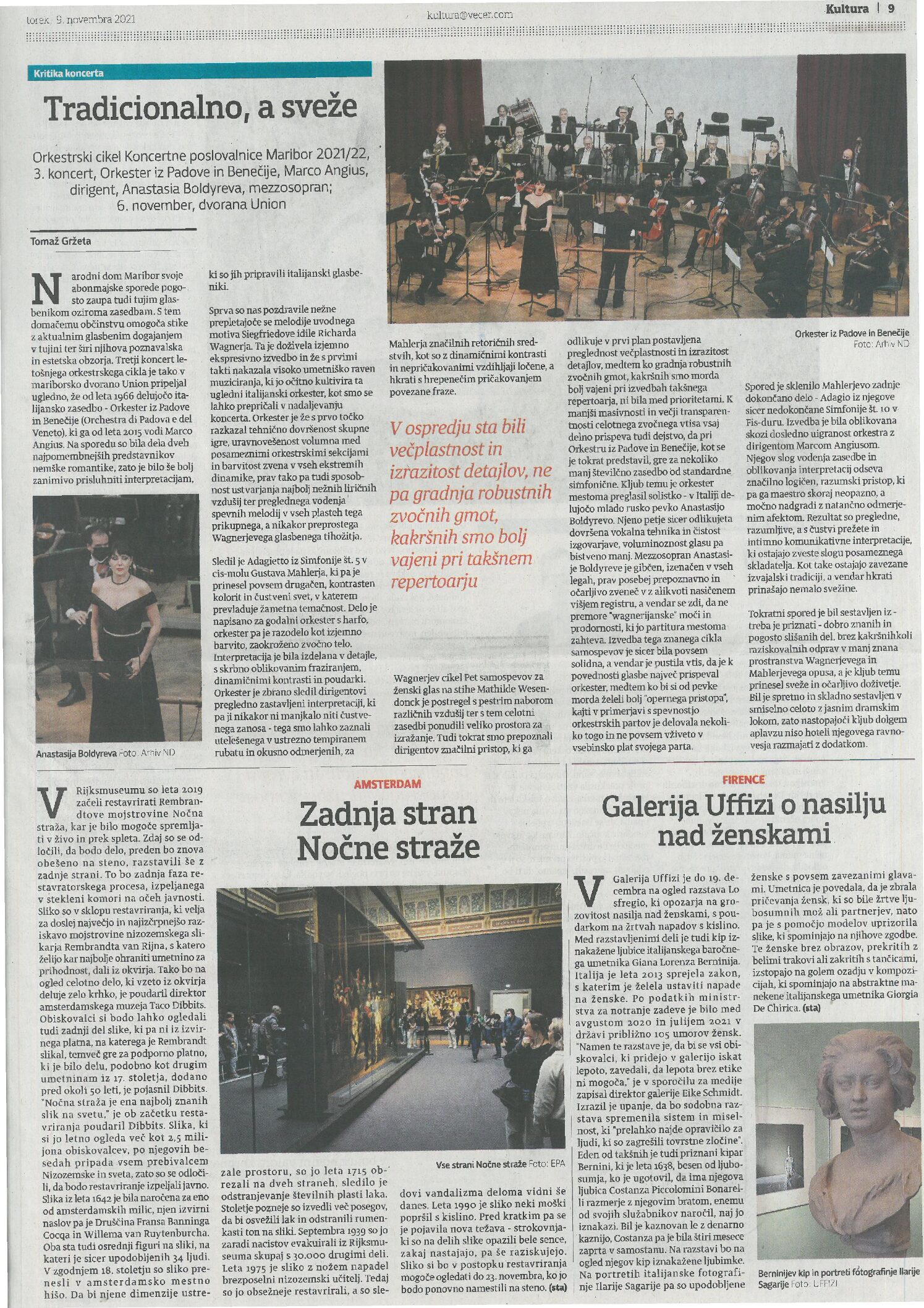 kritika   Orkester iz Padove in Benečije   Večer, 9. 11. 2021 ORIG KM_C454e-20211110135513