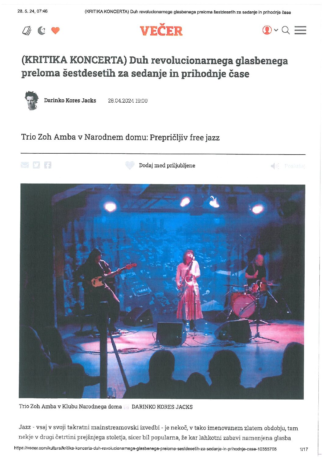 kritika   Zoh Amba Bhakti   Večer, 28. april 2024 kritika - Zoh Amba Bhakti - Večer, 28. april 2024